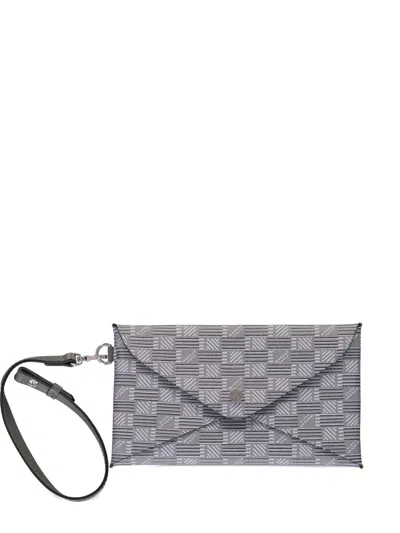 Moreau Small Logo-print Flap Clutch Bag In Gray