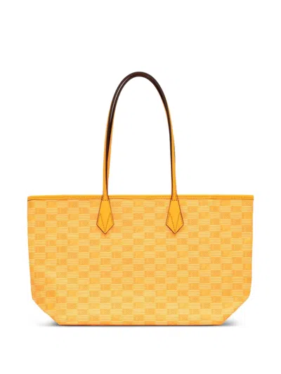 Moreau Small Saint Tropez Zip-top Geometric-pattern Tote Bag In Yellow