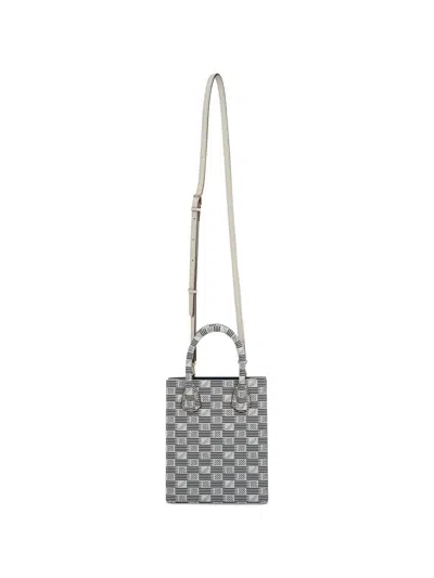 Moreau Xs Suite Logo-print Leather Bag In Blue