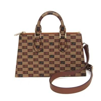 Pre-owned Moreau Yellow Coated Canvas Leather Handbag Shoulder Bag () In Multi