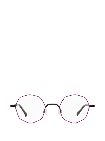 Morel Koali Geometric-frame Glasses In Purple