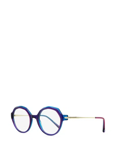 Morel Koali Geometric-frame Glasses In Blue