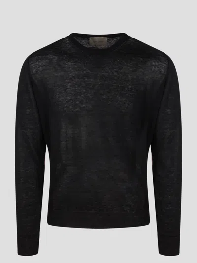 Moreno Martinelli Wool Blend Crewneck Sweater In Black