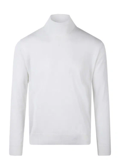 Moreno Martinelli Wool Blend Turtleneck Sweater In White
