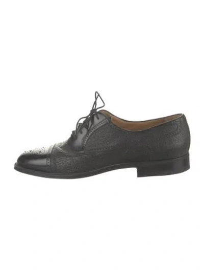 Pre-owned Moreschi Leather Brogues In Black