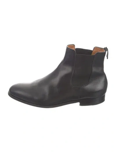 Pre-owned Moreschi Leather Chelsea Boots In Black