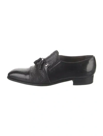 Pre-owned Moreschi Leather Dress Loafers In Black