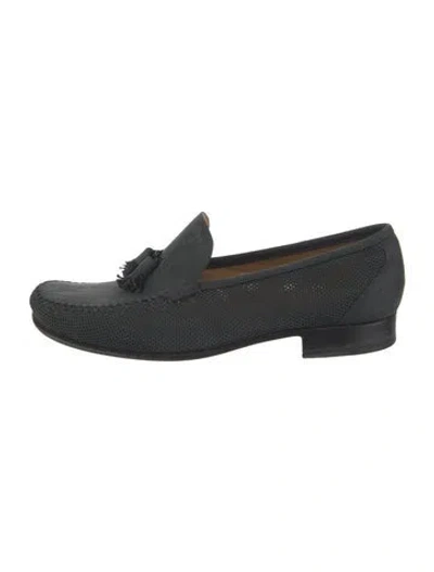 Pre-owned Moreschi Leather Dress Loafers In Green