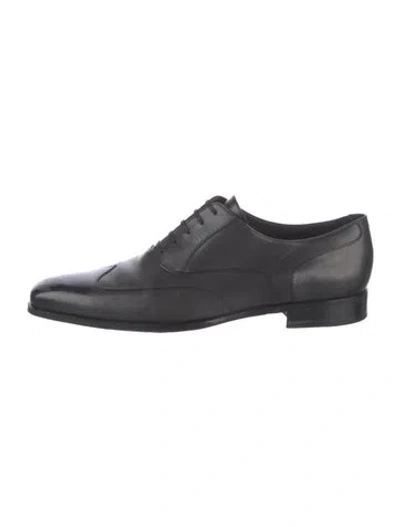 Pre-owned Moreschi Leather Oxfords In Black