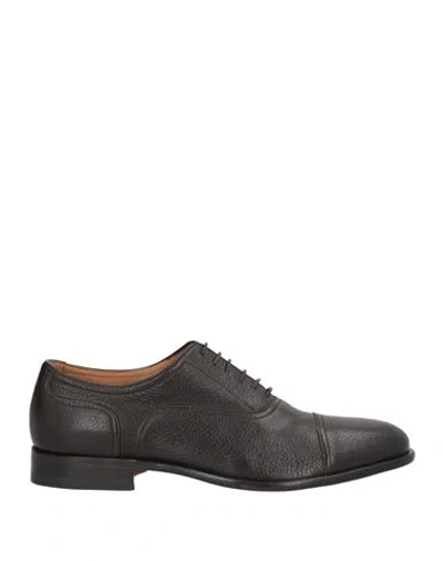 Moreschi Man Lace-up Shoes Dark Brown Size 8 Leather
