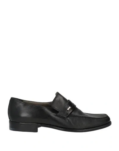 Moreschi Man Loafers Black Size 6 Leather In Blue