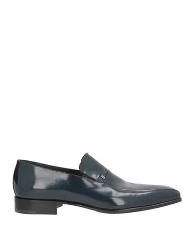 Moreschi Man Loafers Midnight Blue Size 7.5 Leather