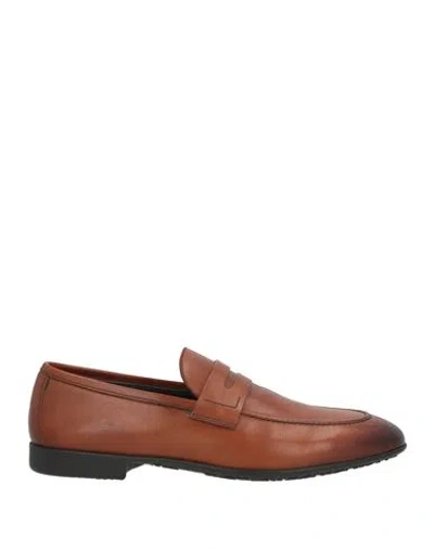 Moreschi Man Loafers Tan Size 8.5 Leather In Brown