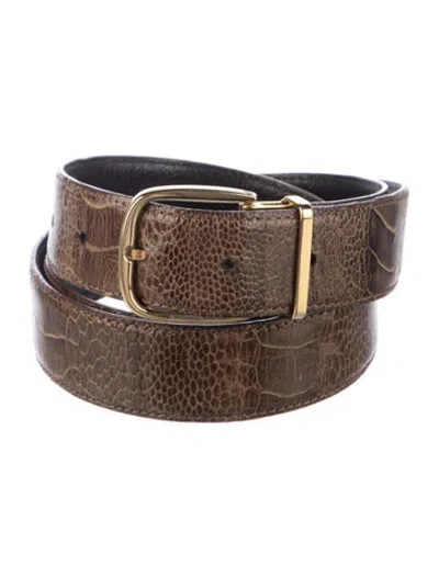 Pre-owned Moreschi Ostrich Leg Belt In Neutrals