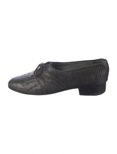 Pre-owned Moreschi Vintage Leather Oxfords In Blue