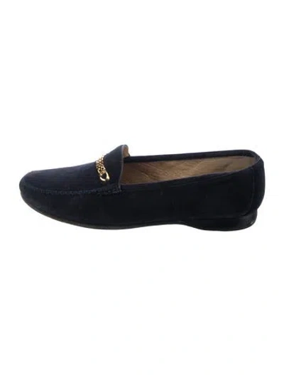 Pre-owned Moreschi Vintage Suede Loafers In Black/blue