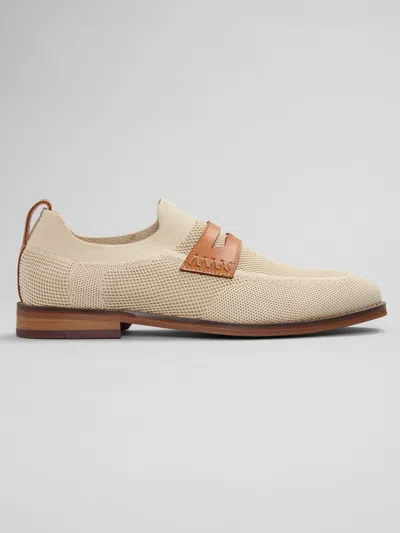 Moretti Bailey Knit Penny Loafers In Neutral