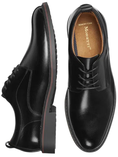 Moretti Macon Plain Toe Leather Oxfords In Black