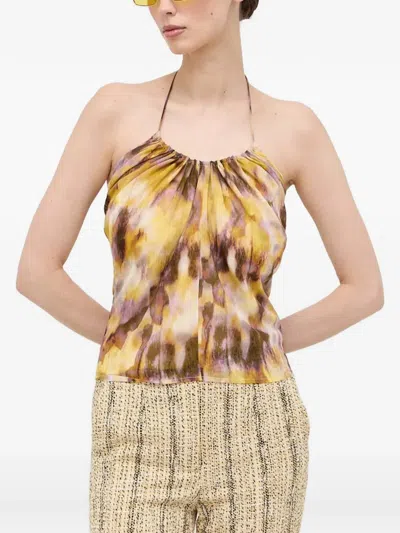 Morgan Abstract-print Halterneck Top In Multi