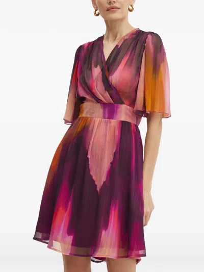 Morgan Abstract-print Wrap-style Mini Dress In Multi