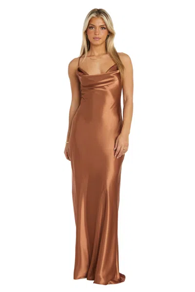 Morgan & Co. 10037n Long Formal Evening Prom Dress In Brown