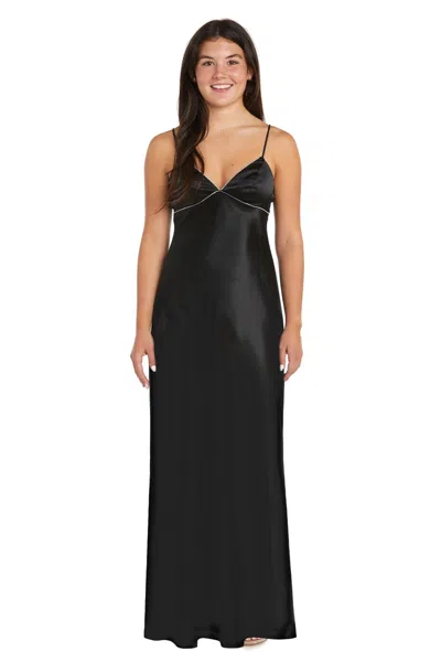 Morgan & Co. 10040n Long Fitted Formal Prom Dress In Black
