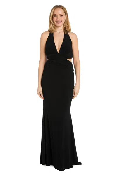 Morgan & Co. 10218 Fitted Long Formal Evening Prom Dress In Black