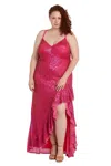 Morgan & Co. 13029wm Plus Size High Low Prom Dress In Pink