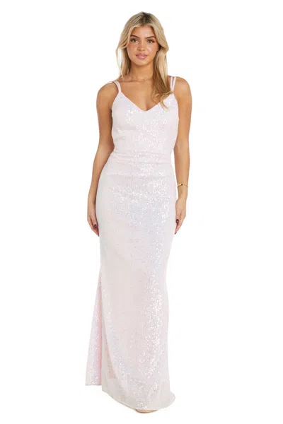 Morgan & Co. 13154 Long Fitted Formal Prom Dress In White