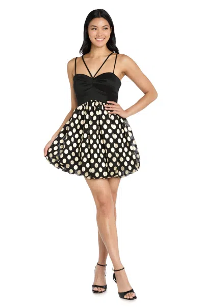 Morgan & Co. 14038 Mini A Line Short Cocktail Dress In Black