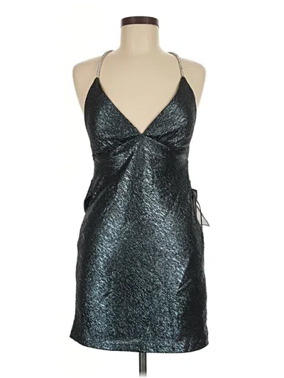 Morgan & Co. 14000 Short Cocktail Fitted Homecoming Metallic Mini Dress In Black