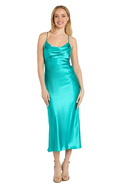 Morgan & Co. Mc10248 Short Cocktail Fitted Midi Dress In Green