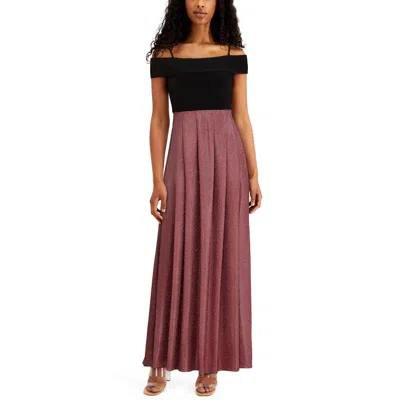 Morgan & Co. Plus Womens Metallic Shimmer Formal Dress In Multi