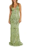 MORGAN & CO. SEQUIN EMBELLISHED COLUMN GOWN
