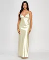 Morgan & Company Juniors' Embellished V-neck Sleeveless Gown In Cream