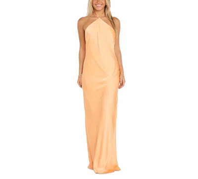Morgan & Company Juniors' Halter-neck Slip Dress In Mango