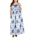 MORGAN & COMPANY PLUS SIZE SLEEVELESS FLORAL GOWN