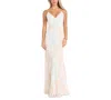 Morgan & Company Juniors' Strappy Sequined V-neck Gown In Ivory,nude