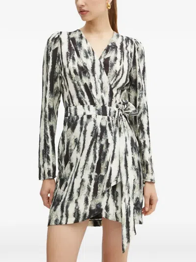 Morgan Belted Long-sleeved Dress In Black