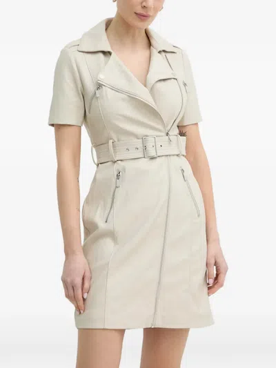 Morgan Belted Mini Dress In Neutral