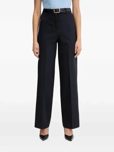 Morgan Belted Tailored Trousers In Blue