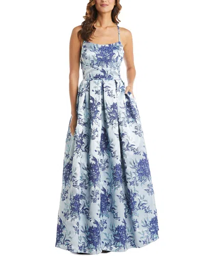 Morgan Brocade Gown In Blue