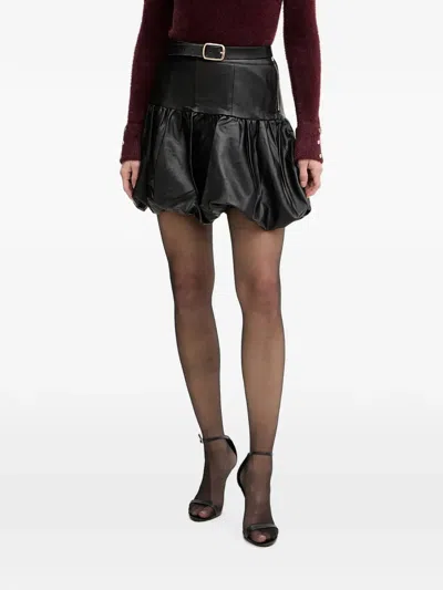Morgan Bubble-hem Mini Skirt In Black