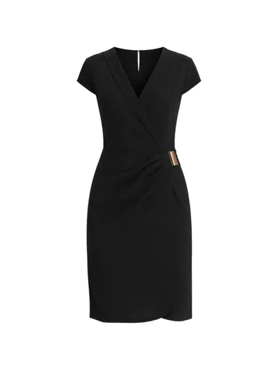 Morgan Buckle-detail Wrap Mini Dress In Multi