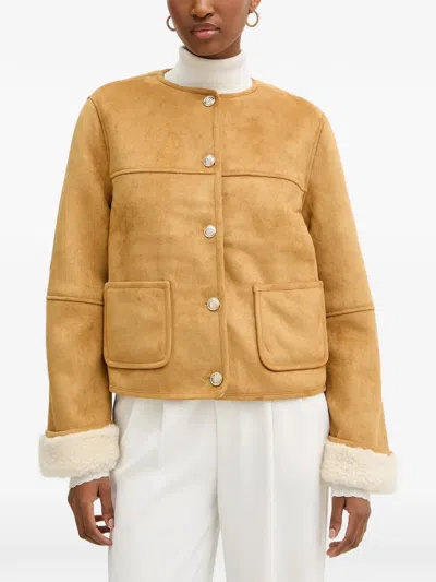 Morgan Button-fastening Jacket In Brown