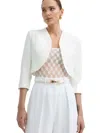 Morgan Button-cuff Cropped Jacket In White
