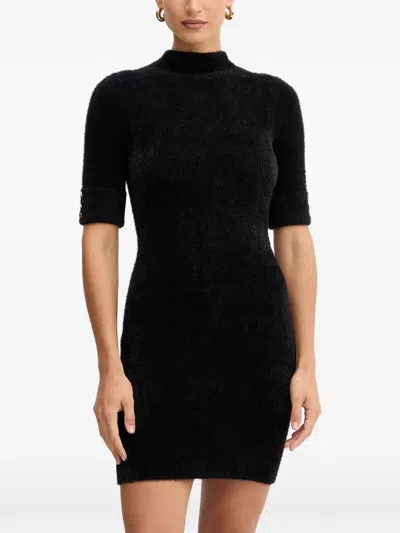 Morgan Button-detail Mini Dress In Black