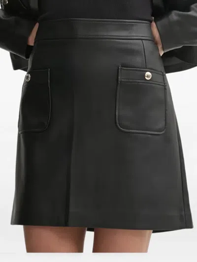 Morgan Button-detail Pocket Mini Skirt In Black