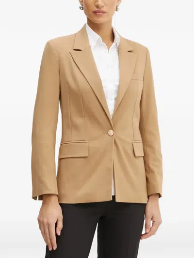 Morgan Buttoned Blazer In Brown