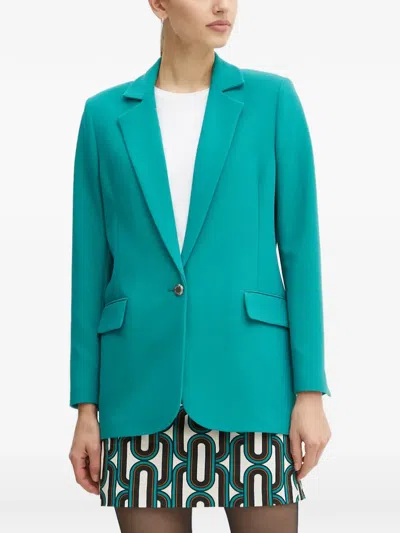 Morgan Buttoned Blazer In Green